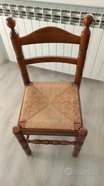 6 Sedie in legno e paglia