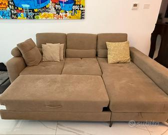 Divano contenitore con chaise-longue