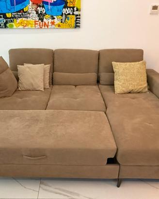 Divano contenitore con chaise-longue