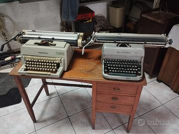 Macchine da scrivere con mobile Olivetti e Remingt
