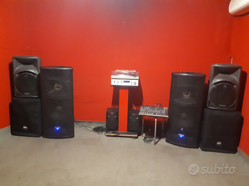 Impianto audio professionale mackie sub casse mixe