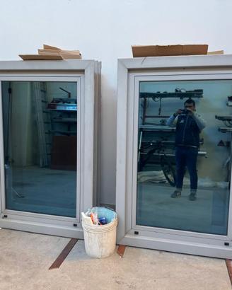 6 Finestre in alluminio 100 x 150 battent/vasistas