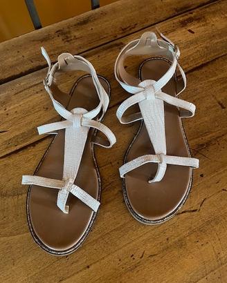 Sandali donna bianchi vera pelle n. 38