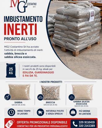 Sabbia per edilizia e giardinaggio