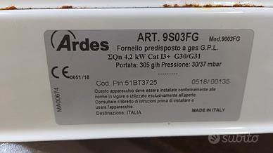 Ardes Zeus 9s03fg fornetto gas 3 fuochi