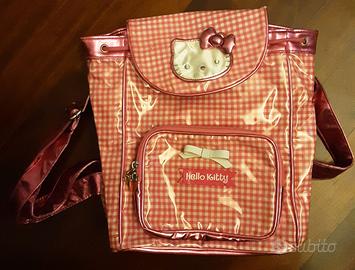 Hello Kitty zaino rosa e bianco a quadretti, nuovo