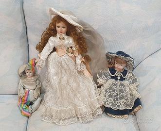 3 Bambole in Porcellana / Ceramica Vintage