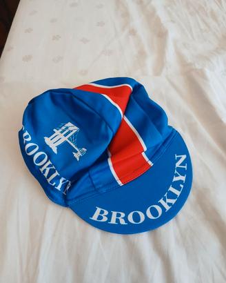 Berretto Ciclismo Retro Brooklyn Blu/Rosso