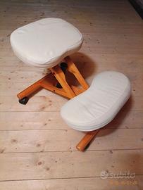 sgabello ergonomico posturale in legno regolabile