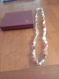 Collana LINEAFUR in Pietre Naturali (Quarzo Rosa,