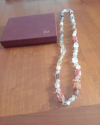 Collana LINEAFUR in Pietre Naturali (Quarzo Rosa,
