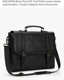 Borsa pc IGLUMON vintage ecopelle nera nuova