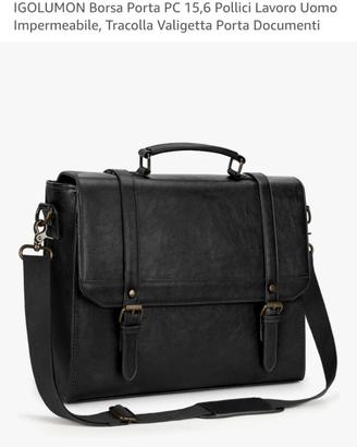 Borsa pc IGLUMON vintage ecopelle nera nuova