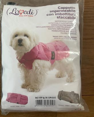 Cappotto impermeabile cani colore  grigio