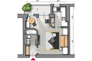 Monolocale con giardino privato