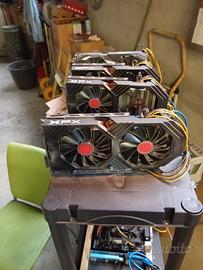 Rig mining completo con 5 schede Rx580 8 GB