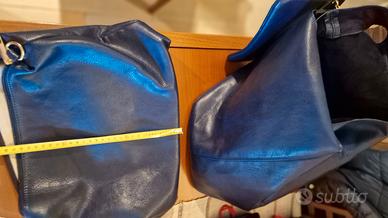 Borsa donna in pelle  blu scuro