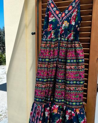 Abito Maxi Paisley Stile Boho Etnico Taglia Small