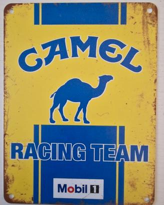Targa in metallo Camel Racing Team auto vintage 