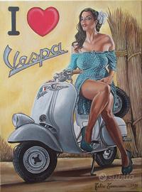 Quadro Pin up su Vespa