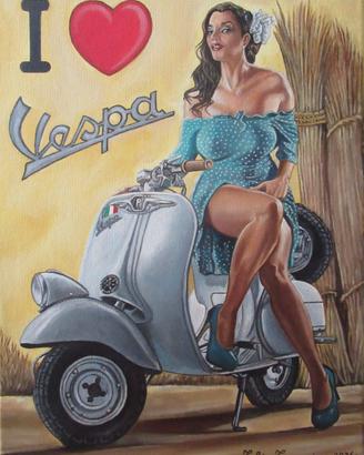 Quadro Pin up su Vespa