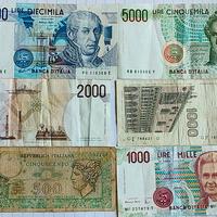 **6x Banconote 10000 5000 2000 1000 lire repubb**