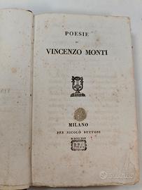 Poesie di Vincenzo Monti 1829 Nicolò Bettoni