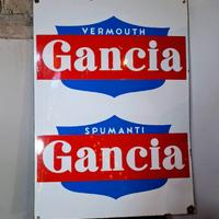 Insegna smaltata Vermut e Spumanti "GANCIA"