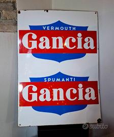 Insegna smaltata Vermut e Spumanti "GANCIA"