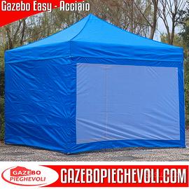 Gazebo pieghevole blu 3x3 m impermeabile acciaio