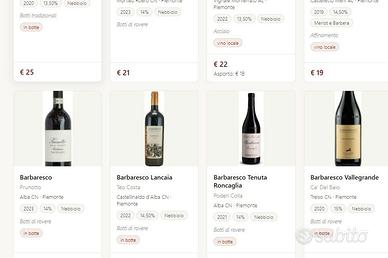 Gestionale Menu Vini