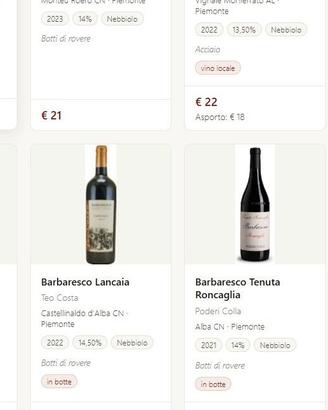 Gestionale Menu Vini