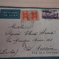 Busta Viaggiata ERITREA - MESSINA (1936 ca.) - Via