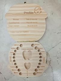 Scatola in legno porta dentini da latte bambini