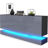 Vladon Madia Cabinet City Moderno con LED