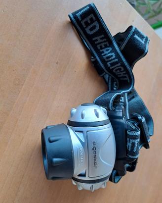Lampada torcia frontale led multi posizione.