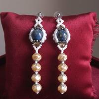 Orecchini pendenti artigianali retrò lapislazzuli