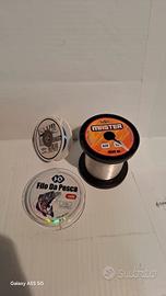 Lotto 3 bobine filo da pesca Kolpo e multimarca