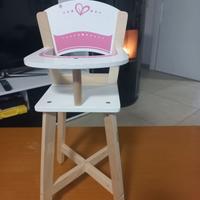 seggiolone bambola in legno