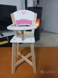 seggiolone bambola in legno