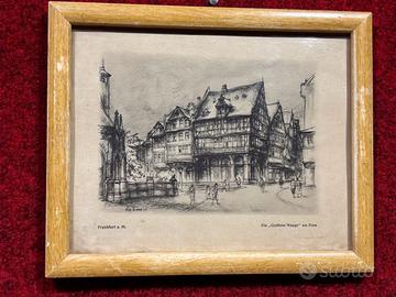 stampa litografica vecchia manifattura franhfurt a