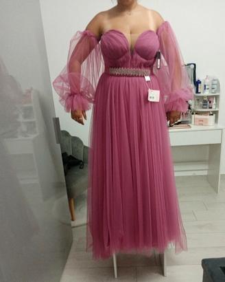 vestito pietra di lun tulle land rose 44 e cintura