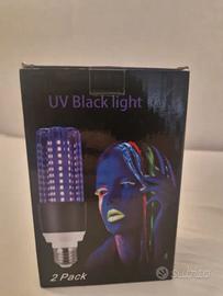 Coppia Lampadine LED UV E27 Luce Nera
