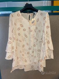 Blusa donna Made in Italy stampa labbra
