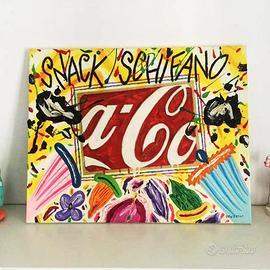 Olio su tela Donzelli " Snack Schifano"