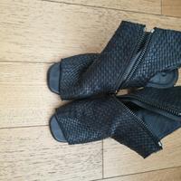 scarpe nere con tacco in vero cuoio made in italy 