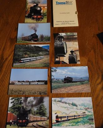 cartoline treno blu Lago d'Iseo. 