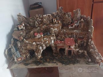 presepe artigianale in sughero