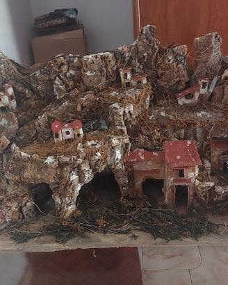presepe artigianale in sughero
