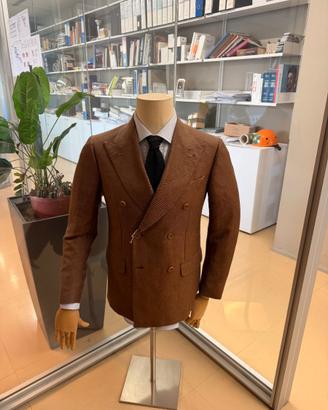 Giacca uomo doppiopetto sartoriale color marrone